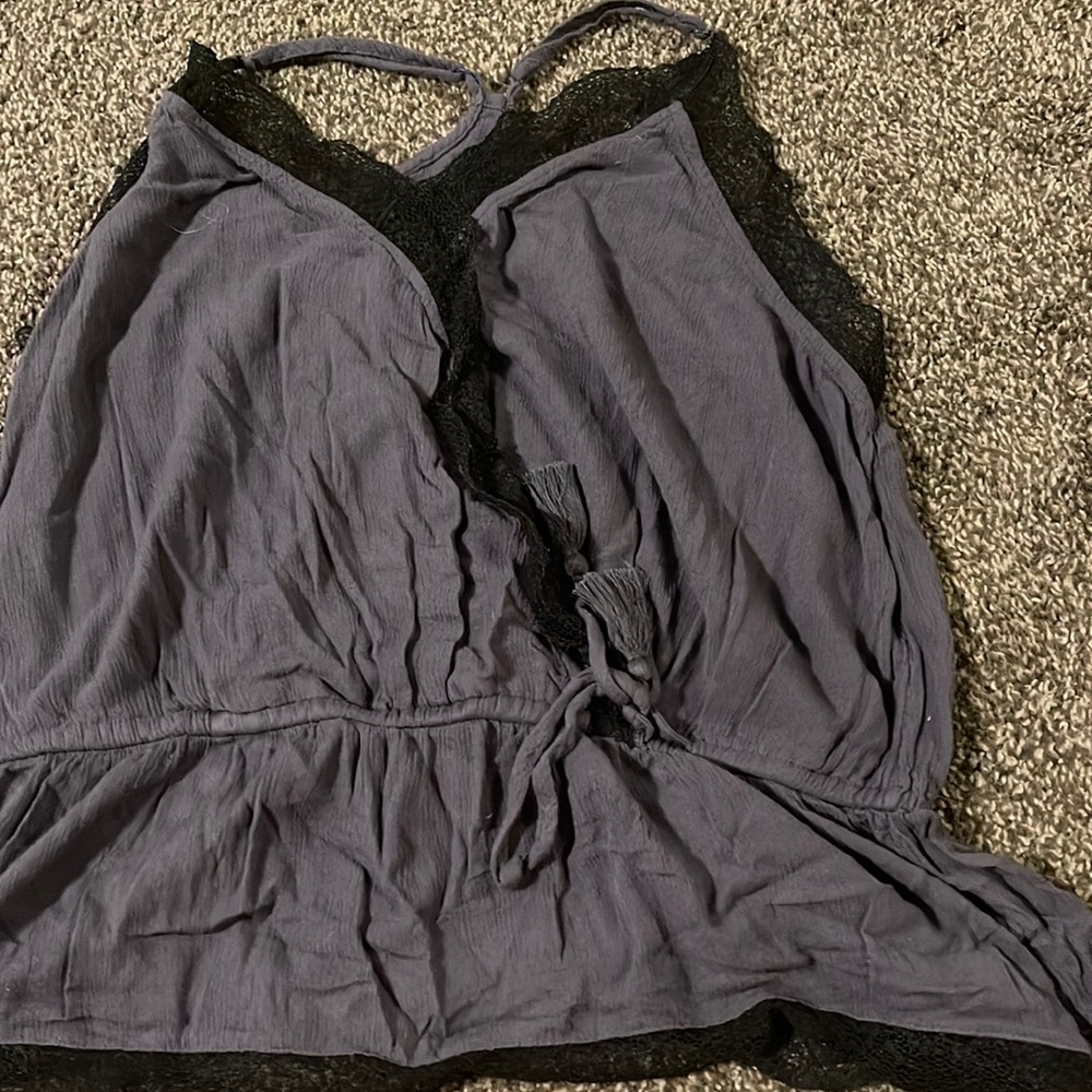 American eagle tank. Size medium. Blue with lace